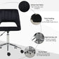 Vinsetto Mid Back Office Chair Velvet Fabric Swivel Scallop Shape Computer Desk Chair, Black | The Comfy Couch Canada