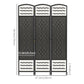 HOMCOM Contemporary Wave Design Room Separator: 3-Panel Folding Privacy Divider for Home/Office Use, Sleek Black Finish | The Comfy Couch Canada