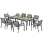 Outsunny 9 Pieces Patio Dining Set with Easy Clean Tabletop, 8 Stackable Chairs, for Garden, Backyard, Poolside, Deck, Grey | The Comfy Couch Canada