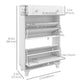 HOMCOM Compact Slim Shoe Storage 2 Flip Drawers Adjustable Shelves for 8 Pairs White Shoe Cabinet Organizer for Entryway | The Comfy Couch Canada