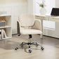 HOMCOM Small Desk Chair, Height Adjustable Fabric Office Chair with Swivel Wheels, Tilt Function, Computer Chair, Cream White | The Comfy Couch Canada
