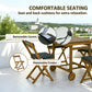 Outsunny 5 Pieces Wood Patio Dining Set, Wheeled Patio Table and Folding Chairs with Cushions for Garden Backyard Poolside, Teak | The Comfy Couch Canada