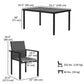 Outsunny 5 Piece Patio Dining Set with 2.1" Umbrella Hole, 4 Stackable Chairs, Tempered Glass Top, Rust-Resistant Metal Frame | The Comfy Couch Canada