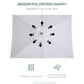 Outsunny Square Wooden Patio Umbrella: 6.6x5ft Fir Market Parasol with Tilt & 6 Ribs, Cream White | The Comfy Couch Canada