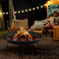 Outsunny Fire Pit with Poker, Garden Fire Brazier Patio Heater Log Wood Burner for Outdoor Camping Bonfire, Black | The Comfy Couch Canada