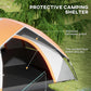 Outsunny 3000mm Waterproof Camping Tent for 2 Man, with Sewn-in Groundsheet and Carry Bag, Grey and Orange