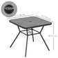Outsunny Square Outdoor Table, Patio Bistro Coffee Table with Faux-marbled Top and 42mm Umbrella Hole for Garden, Dark Grey | The Comfy Couch Canada