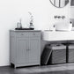 Kleankin Washroom Wonder: Freestanding Bathroom Floor Cabinet with 2 Doors, 2 Drawers, Adjustable Shelf, Grey | The Comfy Couch Canada