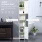 kleankin Tall Narrow Bathroom Cabinet: Freestanding Tower with Mirror, Adjustable Shelves & Space-Saving Design, White Elegant Unit | The Comfy Couch Canada