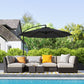 Outsunny 9.7ft Offset Patio Umbrella Garden Hanging Parasol Banana Cantilever Umbrella with Base, Crank, Black | The Comfy Couch Canada