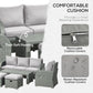 Outsunny 6 Pieces Patio Furniture Set, Outdoor rattan Sectional Furniture with recliner, for Lawn Garden Backyard | The Comfy Couch Canada