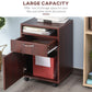 HOMCOM Small Filing Cabinet 24" Open Compartment Drawer Wheels Home Office Storage Espresso Wood Furniture | The Comfy Couch Canada