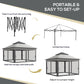 Outsunny 10.7 x 10.7ft Pop Up Gazebo, Adjustable Instant Sun Shelter with UV30+ Roof Cover, Removable Mesh Curtains, Light Grey | The Comfy Couch Canada