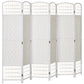 HOMCOM 6-Panel Folding Room Separator: Portable Privacy Screen, Wave Fiber Room Partition for Home Office, White | The Comfy Couch Canada