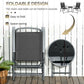 Outsunny 3 Pieces Bistro Set, Foldable Patio Furniture Set with Mesh Chairs, Glass Table for Garden, Balcony, Black | The Comfy Couch Canada