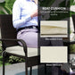 Outsunny 3 Piece Wicker Patio Furniture Set with Stackable Chairs, Washable Cushion, Tempered Glass Top, for Backyard, Brown | The Comfy Couch Canada
