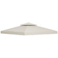 Outsunny Gazebo Refresh: 98" Square Canopy Replacement Top, Cream White Outdoor Garden Sun Shade, 2-Tier UV Cover | The Comfy Couch Canada