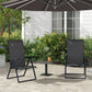 Outsunny 2PC Outdoor Wicker Folding Chairs Adjustable Backrest Patio Furniture Grey | The Comfy Couch Canada