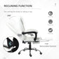 HOMCOM High Back Office Chair PU Leather Executive Office Chair with Retractable Footrest Padded Armrest White | The Comfy Couch Canada