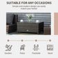 Outsunny Rattan Wicker Coffee Table with Glass Top Outdoor Garden Patio Furniture Brown Tempered | The Comfy Couch Canada