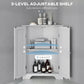 kleankin Modern Corner Bathroom Cabinet: Doors, Adjustable Shelf & Recessed Design for Space-Saving Storage, White Elegant Unit | The Comfy Couch Canada