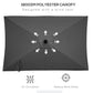 Outsunny 6x10FT Rectangular Patio Umbrella: Solar LED Lights Tilt Crank Outdoor Shade Dark Grey | The Comfy Couch Canada