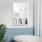 Kleankin White Wall Cabinet: Bathroom Mounted Mirror Medicine Cabinet with Double Doors & Storage Shelves | The Comfy Couch Canada