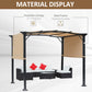 Outsunny Gazebo 8x10ft Outdoor Retractable Pergola Canopy Tent Adjustable Side Sun Shade Khaki | The Comfy Couch Canada
