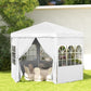 Outsunny 13 ft Party Tent Wedding Gazebo Outdoor Waterproof PE Canopy Shade with 6 Removable Side Walls | The Comfy Couch Canada