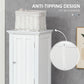 kleankin Freestanding Linen Cabinet: White Bathroom Storage with Open Shelves & Cupboards | The Comfy Couch Canada
