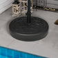 Outsunny 22" Round Patio Umbrella Base: 77lb Heavy Duty Fill Port Stand Black | The Comfy Couch Canada