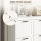 HOMCOM Space-Saving Shoe Storage Cabinet 4 Flip Drawers Adjustable Shelves for 20 Pairs Shoes White | The Comfy Couch Canada