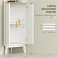 HOMCOM 67" Tall Bathroom Cabinet, Narrow Bathroom Storage Cabinet with Curved Profile Design and Adjustable Shelves, White | The Comfy Couch Canada