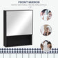 Kleankin Black Wall Cabinet: Bathroom Mirror Cabinet with Stainless Steel Frame, Single Door & Storage Shelves | The Comfy Couch Canada