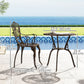 Outsunny 3 Pieces Cast Aluminum Bistro Set, Outdoor Patio Furniture Set with Umbrella Hole for Garden Balcony, Bronze | The Comfy Couch Canada