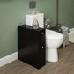 HOMCOM Space Saving Toilet Paper Cabinet, Narrow Bathroom Cabinet with Drawers and Hidden Storage, Black | The Comfy Couch Canada