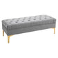 HOMCOM Button-Tufted Elegance: Modern Ottoman Bench with Entryway Shoe Storage for Living Room, Bedroom, Hallway, Grey | The Comfy Couch Canada