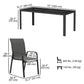 Outsunny 9 Pieces Patio Set with Stackable Chairs, Patio Dining Set with Glass Top for Garden, Patio, Backyard, Grey | The Comfy Couch Canada