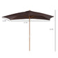 Outsunny 7x10ft Wooden Rectangle Patio Umbrella: Coffee Market Garden Parasol Outdoor Sunshade Canopy | The Comfy Couch Canada