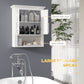kleankin White Wall-Mounted Cabinet: Above Toilet Bathroom Storage Shelf Organizer for Tidy Living Spaces.