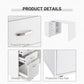 HOMCOM L-Shaped Desk Computer Corner with Storage Shelf Drawer White Home Office Workstation | The Comfy Couch Canada