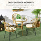 Outsunny 4 Piece Rattan Patio Dining Set Tempered Glass Top Storage Light Brown Furniture | The Comfy Couch Canada