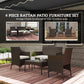 Outsunny 4 Pieces Wicker Outdoor Balcony Furniture Set Rattan Patio Furniture Set with Loveseat Chairs Glass Coffee Table Beige | The Comfy Couch Canada