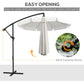 Outsunny 10ft Cantilever Offset Patio Umbrella Parasol 8 Ribs Cross Base for Outdoor Garden Shade Cream White | The Comfy Couch Canada