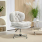 HOMCOM Computer Desk Chair, Armless Office Chair with Wide Padded Seat and Adjustable Height, Cream White | The Comfy Couch Canada