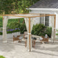 Outsunny 10x10 ft Garden Gazebo Shelter with Retractable Pergola, Nettings for Grill & Patio Deck, Natural - Create a Cozy Retreat | The Comfy Couch Canada