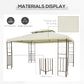 Outsunny 10x13ft Steel Gazebo Sun Shelter Patio Outdoor Party Event Canopy Vented Roof Cream White.