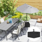 Outsunny Patio Umbrella Base Outdoor Umbrella Stand with Wheels Handles, Patio Umbrella Stand, Filled Up to 176lbs with Stand or 110lbs with Water for Garden, Poolside, Black | The Comfy Couch Canada