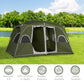Outsunny 4-8 Person Family Tent Camping Tent with 2 Room Mesh Windows Easy Set Up for Backpacking Hiking Outdoor Dark Green | The Comfy Couch Canada