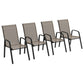 Outsunny Set of 4 Outdoor Dining Chairs, Heavy Duty Stackable Patio Dining Set with Armrests for Balcony Garden, Grey | The Comfy Couch Canada